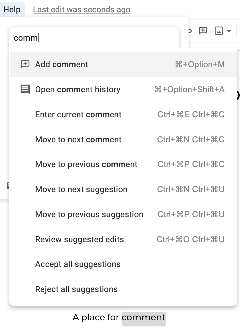 Comment commands
